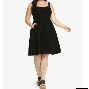 Torrid Black Challis Sundress with POCKETS! Sz. 1